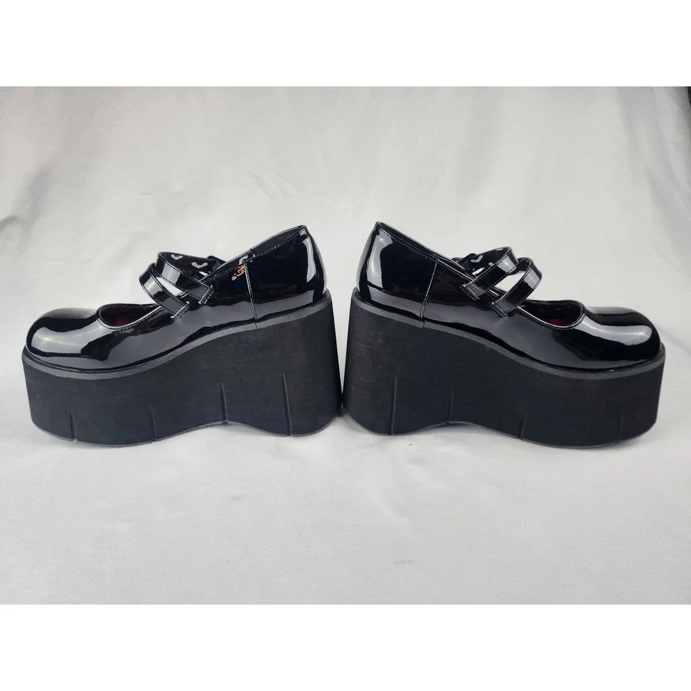 Demonia Size 9 Womens Kera-08 Black Patent Platform Mary Jane Goth Punk Shoes